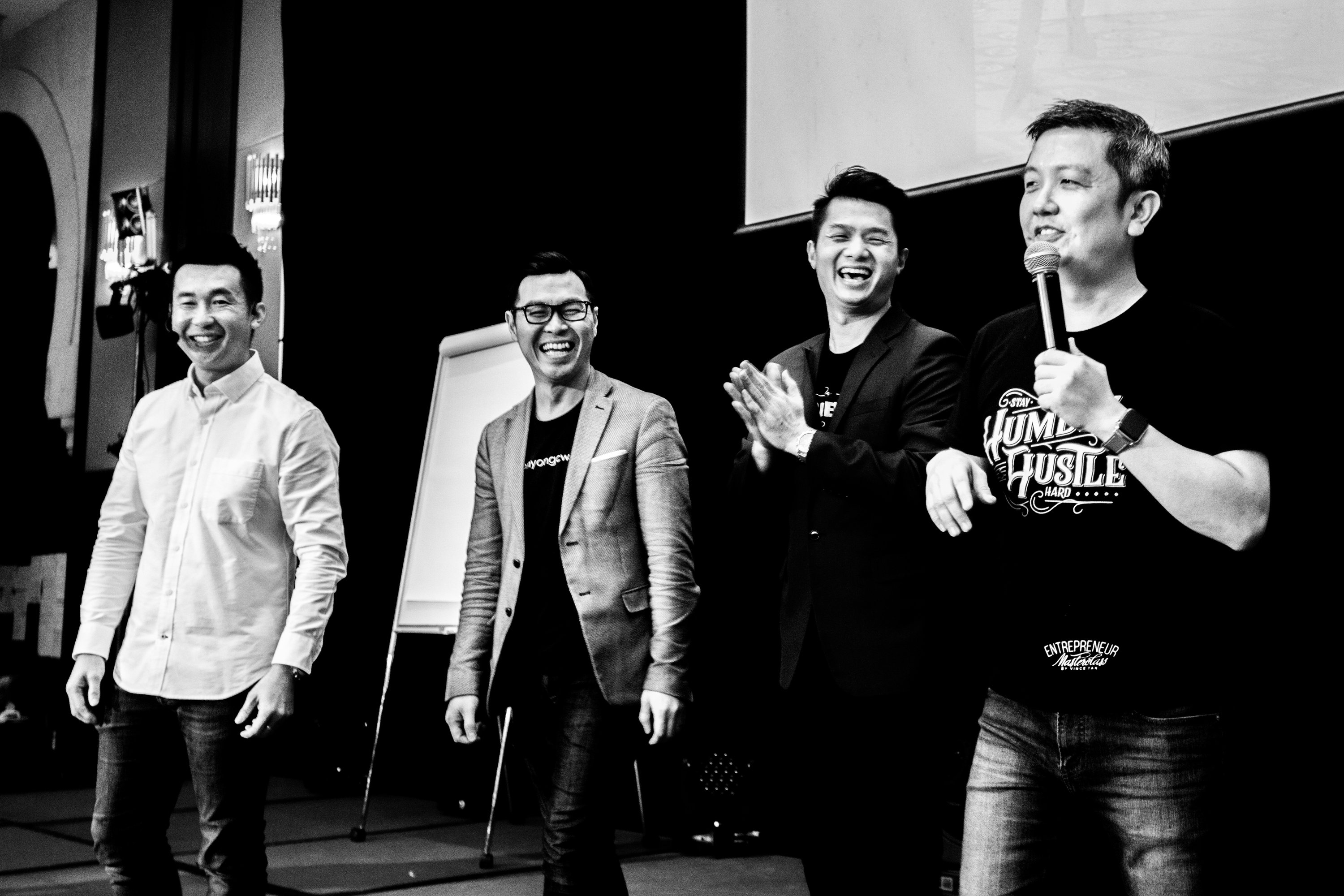 Vince Tan with successful team members